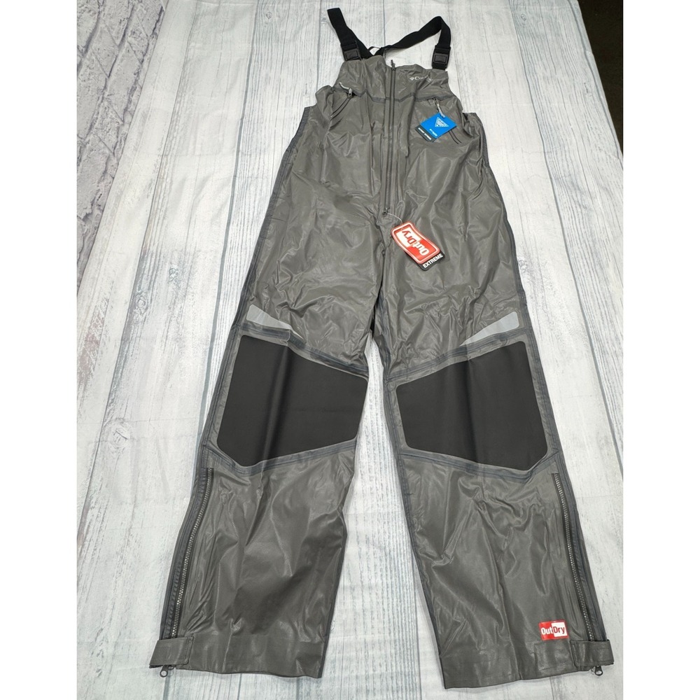 NWT Columbia PFG Force XII ODX Bib Waders Medium Men Gray Outdry Extreme Fishing